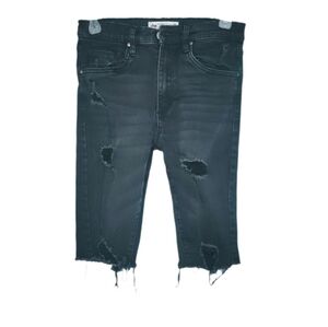 Charlotte Russe Distressed Cut Off Stretch Black Jeans Shorts Women's Size 3